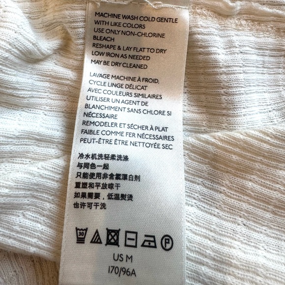 We The Free Citrine Ivory Knit Raw edge boho V-Neck Top M Oversized and relaxed - Picture 16 of 16